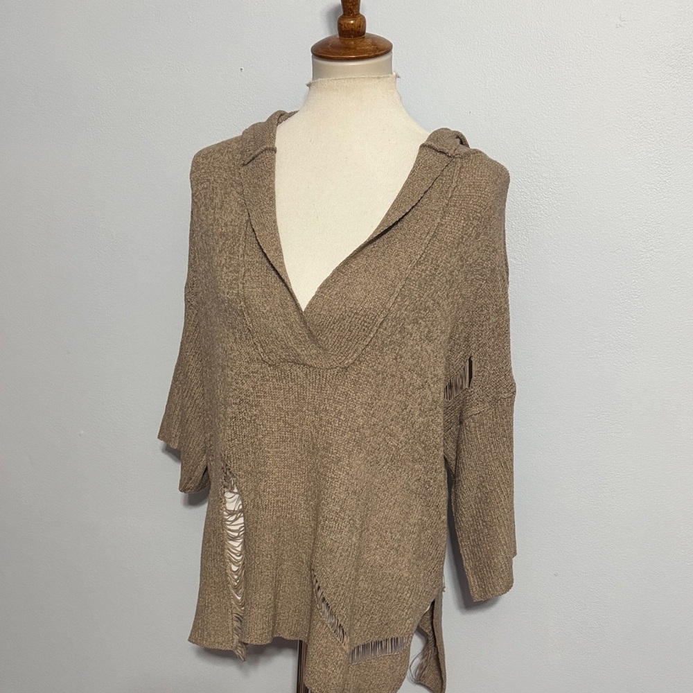 Elegant V-Neck Tan Sweater